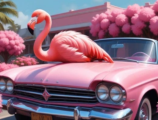 pink-taxi-prokuplje(2).jpeg-99-kb-1344-x-768-piksela-ružičasti-kip-flaminga-smešten-na-haubi-ružičastog-automobila-okružen-paperjastim-ružičastim-pom-pom-cvetovima-ai-generisano